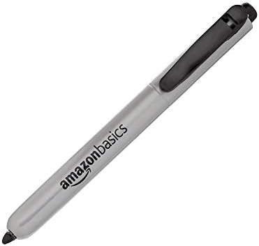 Amazon Basics Retractable Permanent Markers, Quick Drying Fade Resistant Ink, Versatile Art Supplies for Drawing, Black, 12 Count