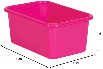 Teacher Created Resources Pink Small Plastic Storage Bin, Pack of 6