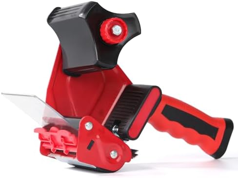 QILIMA 3 Inch Wide Packing Tape Dispenser Gun Seal Packing for Use Tape Dispenser Gun for Shipping, Moving, Carton and Box Sealing-Red