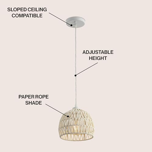 JONATHAN Y Campana 1-Light Pendant Dome Ceiling Lamp, 8.25", Cream