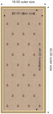 Kate and Laurel Framed Fabric Pinboard 18 x 42, Red Botanical Block Print Printed Linen Classic Bulletin Board for Use as a Vision Board or Wall Organization, Florence Gold Frame