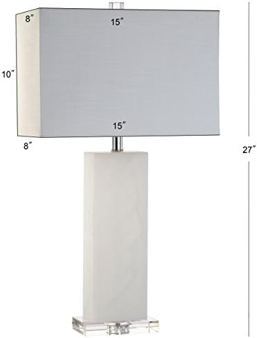 JONATHAN Y Tiggie 27" Alabaster Table Lamp, White Alabaster/Clear