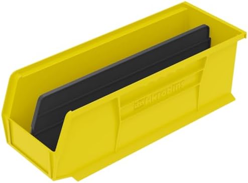 Akro-Mils 40234 Plastic Length Dividers for AkroBins Stackable Storage Bins Model 30234, Custom Storage Inserts for Tools, Crafts & Supplies, 6-Pack, Black