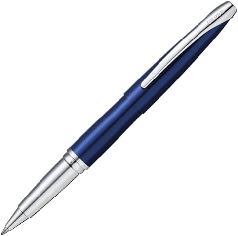 Cross ATX Translucent Blue Lacquer Rollerball Pen, Medium Point, Black Ink