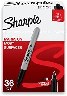 Pacon Super Value Poster Board, 22"X28", White, 50 Sheets and SHARPIE Permanent Markers, Fine Tip Marker Set, Black, 36 Count