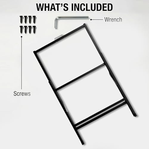 24x36 Sidewalk Sign Single Sided - Heavy Duty L-Frame Metal Poster Stand with Slide-in Design, Angled Outdoor Floor Display Signboard Holder for Business Store and Lobby, Black Frame Only