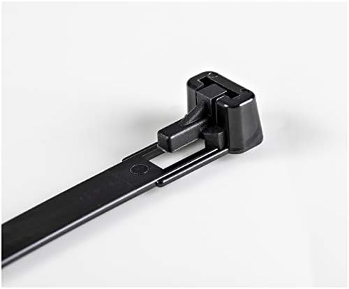 StarTech 5"(12cm) Reusable Cable Ties, 100 Pack, Black, TAA (CBMZTRB5BK)