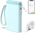 Nelko P21 Label Maker Machine with Tape, Bluetooth Label Printer, Cyan