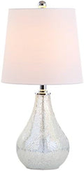JONATHAN Y Mona Coastal Mini LED Table Lamp 20" Bedside, Mosaic White
