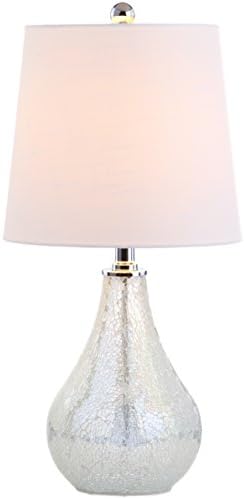 JONATHAN Y Mona Coastal Mini LED Table Lamp 20" Bedside, Mosaic White