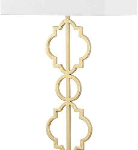 JONATHAN Y Selina Floor Lamp 64.5" Metal Ogee Trellis, Gold Painting