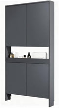 LINLIUA Behind the Door Bookshelf, 5 Shelf Behind Door Shelves with Storage, Space-Saving Wall Mount Narrow Bookcase Cabinet for Living Room Bedroom