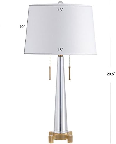 JONATHAN Y Zoe 2-Light Crystal Metal Table Lamp 29.5", Clear/Brass Gold