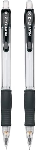 Pilot, G2 Mechanical Pencils, 0.5mm HB Lead, Clear Barrel, Pack of 2