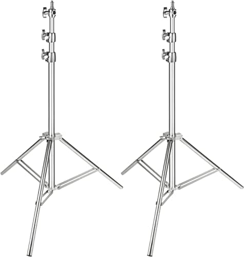 NEEWER 2PCS Light Stand Kit, 79"/200cm Stainless Steel Heavy Duty Tripod Stand with 1/4" to 3/8" Adapter for Studio Softbox, Monolight, Reflector