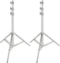 NEEWER 2PCS Light Stand Kit, 79"/200cm Stainless Steel Heavy Duty Tripod Stand with 1/4" to 3/8" Adapter for Studio Softbox, Monolight, Reflector