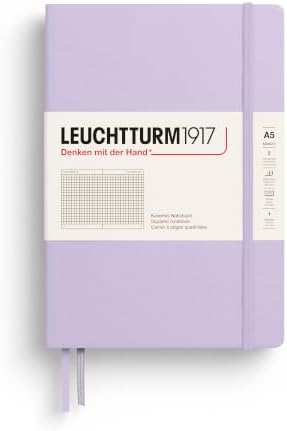 LEUCHTTURM1917 - Notebook Hardcover Medium A5-251 Numbered Pages for Writing and Journaling (Lilac, Squared)