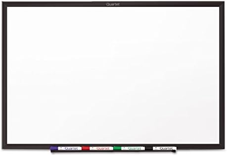 Quartet Dry Erase White Board 48"W x 36"H Non-Magnetic Whiteboard, Total Erase, Black Aluminum Frame (S534B)