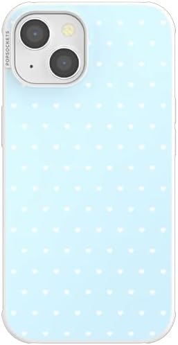 PopSockets iPhone 13 Phone Case with MagSafe- Sweet Heart Blue | Magnetic, Wireless Charging, Camera & Drop Protection, Blue, Phone, Women