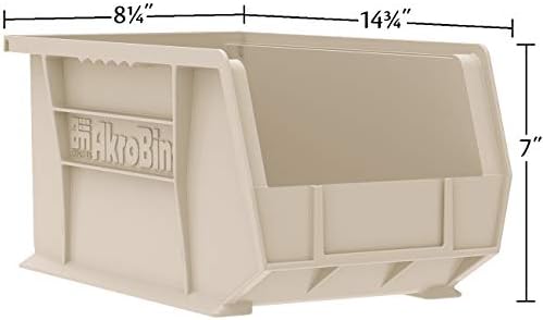 Akro-Mils 30240 AkroBins Plastic Storage Bins, 15"x8"x7", Black, 12-Pack