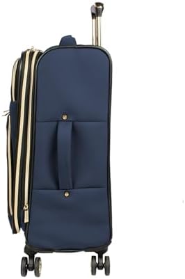 Kenneth Cole REACTION Chelsea 2-Piece Bundle - 20" Chevron Expandable 8-Wheel Carry-On Suitcase & Matching 15" Laptop Backpack, Navy