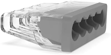 Ideal Electrical in-Sure Push-in Wire Connector, 5-Port (30-1087J), Jar of 200—Color Coded No-Twist Connectors for Solid and Stranded Wires