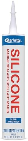 STAR BRITE Marine Silicone Sealant - Clear 10.1 Oz - Waterproof, Durable, UV Resistant, for Fiberglass, Metal, Wood, Glass, Ceramic & More (082122)