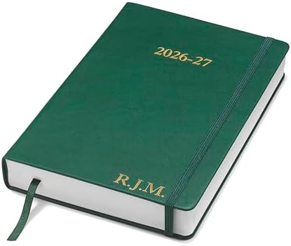 Wykeham's Executive 2026-27 Daily Journal Planner – Customization Available – Mid-Year Academic Diary – July 2026 to June 2027 (Personalized Racing Green, 8.5"×5.5")