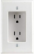 Leviton 689-W 15 Amp 1-Gang Recessed Duplex Receptacle, Residential Grade, with Screws Mounted to Housing, White