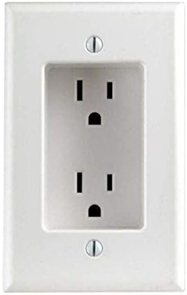 Leviton 689-W 15 Amp 1-Gang Recessed Duplex Receptacle, Residential Grade, with Screws Mounted to Housing, White