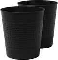 happimess Riley 2 Gal Hammered Steel Bin 10" H, Matte Black, Set of 2