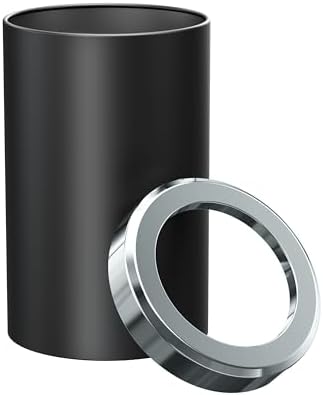 Gatco Small Bathroom Trash Can with Lid, Round 3 Gallon Stainless Steel Wastebasket, Under Sink, Matte Black and Chrome, for Bathroom, Bedroom, Office (1912C)