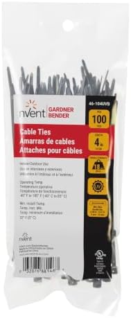 nVent GARDNER BENDER 46-104UVB 4 in. Cable Ties, 18 lb. Rated, 100-Pack
