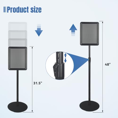 HUAZI 3PACK Sign Stand Holder 8.5×11-Inch Adjustable Black