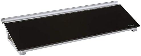Quartet Glass Dry Erase White Board, Desktop Computer Pad for Notetaking, 18" x 6" Whiteboard, Clean Erase Surface with Storage, 1 Dry Erase Marker, Black Surface (GDP18B)