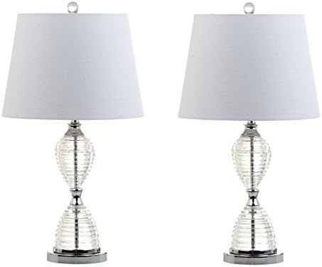 JONATHAN Y Aubrey 24" Crystal Table Lamp, Clear, Set of 2