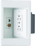 Legrand Pass & Seymour TV1WTVSSWCC2 1 Gang Recessed TV Box with Surge Protective and Low Voltage Kit, White (1 Count)