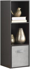 Whitmor 3 Cube Bookcase, 3 Tier Stackable MDF Bookself, Open Storage Display Organizer, Storage Cabinet for Living Room, Bedroom, Home, Office, 12.2" L x 11.7" W x 35.6" H, Espresso
