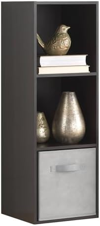Whitmor 3 Cube Bookcase, 3 Tier Stackable MDF Bookself, Open Storage Display Organizer, Storage Cabinet for Living Room, Bedroom, Home, Office, 12.2" L x 11.7" W x 35.6" H, Espresso