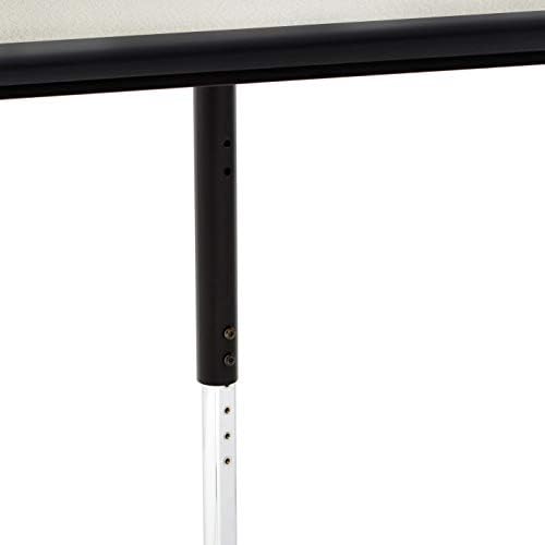 Amazon Basics Adjustable Height Rectangular Classroom Activity Table, Writing Desk for School and Home, Grey Top/Black Edge, 47" W x 29" L x 30" H