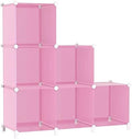 AWTATOS Cube Storage Organizer, Closet Organizers, 6 Cube Shelf, Pink