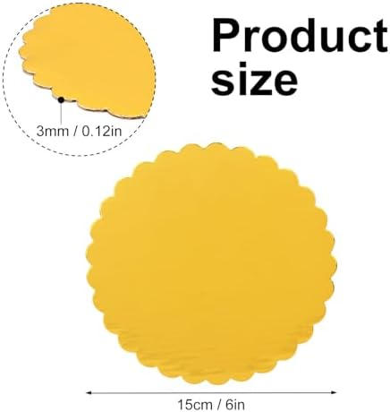 130 Pack 6 Inch Gold Cake Boards, Rounds Cake Cardboard, Flower Edge Cake Base, Disposable Round Cake Board for Wedding, Party, Anniversaries, Birthday Decor