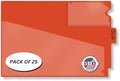 Doctor Stuff - Center Tab Vinyl Outguides, Diagonal Cut Front Pocket, Top Charge Out Slip Pocket, Plastic File Folder, Letter Size 9" x 13-1/4", Orange, 25/Box