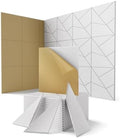 18 Pack Acoustic Wall Panels Sound Absorbing for Recording Studio Acoustical Treatments, White Cut-line Decorative Peel and Stick Sound Reducing Art Ceiling Tiles for Home Office Podcast Room