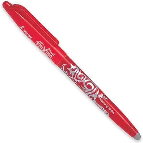 PILOT Frixion Heat/Friction Erasable Rollerball Pen FR7 - Medium Line 0.7mm Tip Nib - In Envelope Gift Packaging - Pack of 3 (Red)