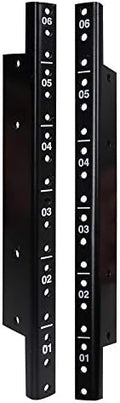 Sound Town 2-Pack 6U Steel Rack Rails, with Black Powder Coated Finish and Screws (ST-RR-06U)