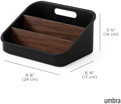 Umbra Bellwood Packet Organizer, Plastic and Wood, Walnut/Black