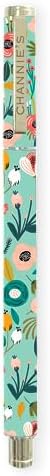 Channie's Beautiful Floral Rollerball Pen - Smooth Writing & Perfect for Home Office, Pen for Handwriting, Great Gift Idea for Teachers, Graduation Coworkers - Teal
