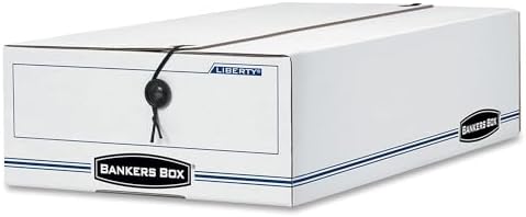 Bankers Box 12-Pack String & Button Check Box, 9" x 14-1/4" x 4"