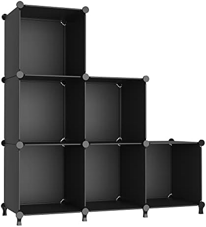 AWTATOS Closet Organizers and Storage, 6 Cube Storage Organizer, Black